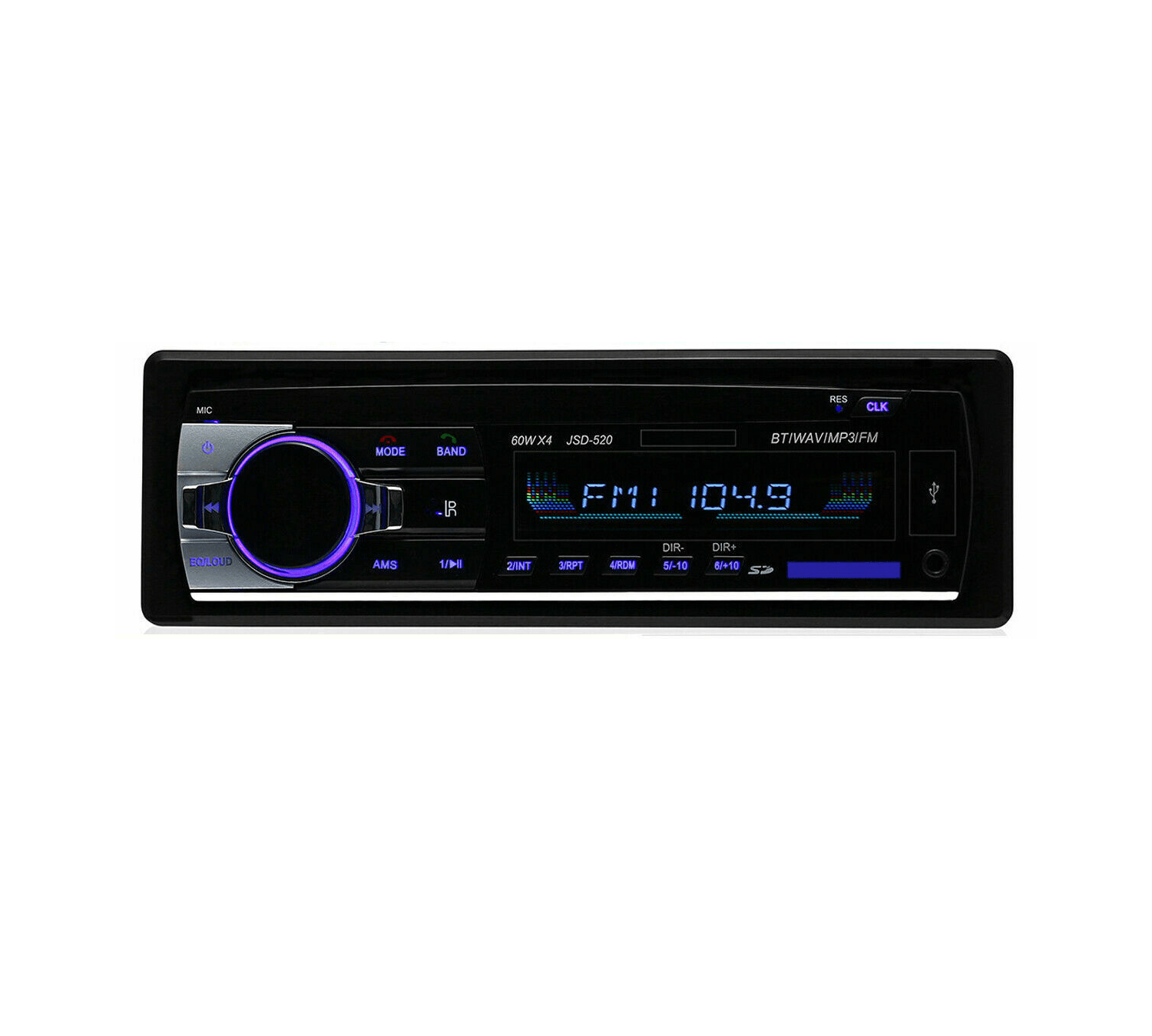 Automodz Bluetooth Single 1 DIN Car Radio Stereo Head Unit  USB/SD/FM/AUX-In/FM