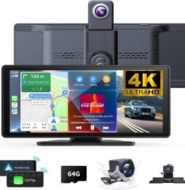 Automodz portable car stereo with 7-inch wireless Apple CarPlay and Android Auto screen